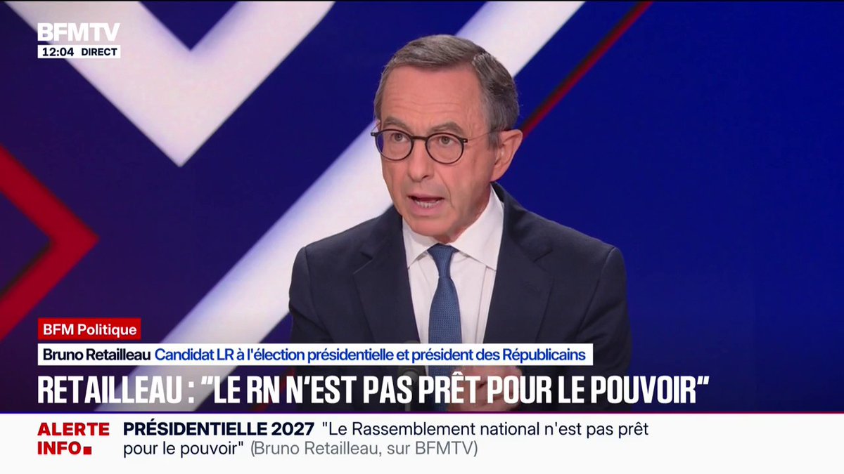 Jordan Bardella aux côtés de Nigel Farage: "S'afficher avec quelqu'un qui ne veut plus d'Europe, c'est un message", estime Bruno Retailleau, candidat LR à l'élection présidentielle