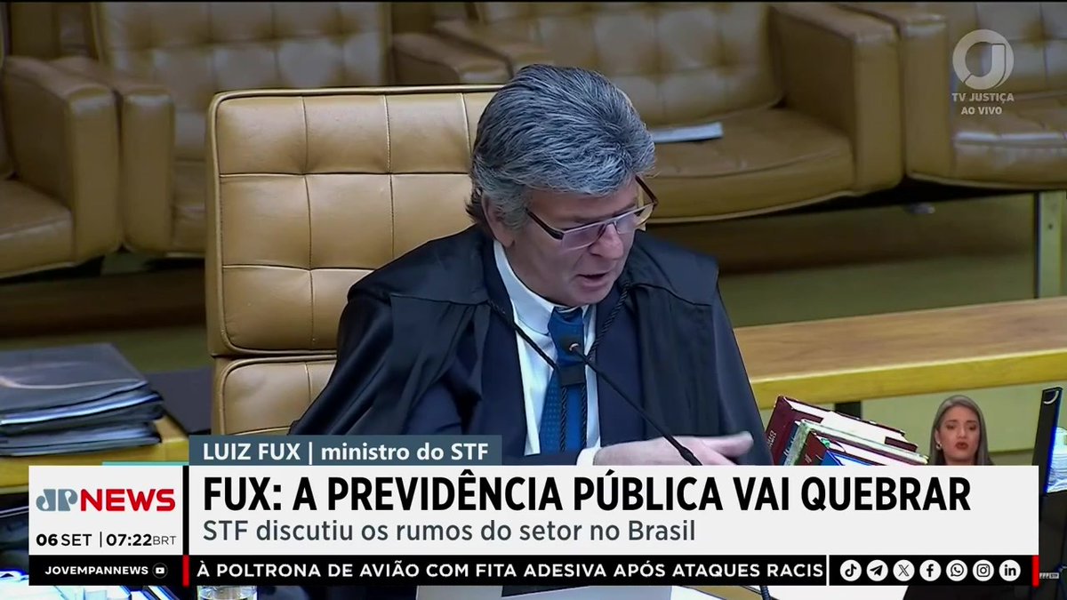 Fux faz alerta aos brasileiros: “Previdência pública vai quebrar” 📺 Confira ao vivo: #JornalDaManhã