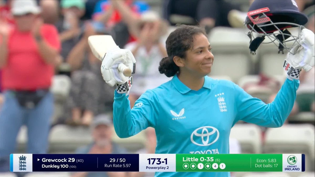 A second ODI century for Sophia Dunkley 💯