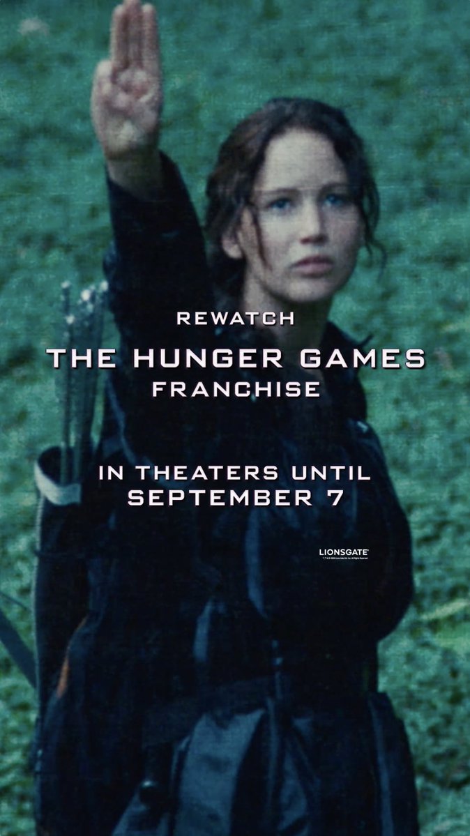 Return to the world of #TheHungerGames. All five films back in theaters NOW through September 7, featuring an exclusive look with the cast of Sunrise on the Reaping. Get tickets now —