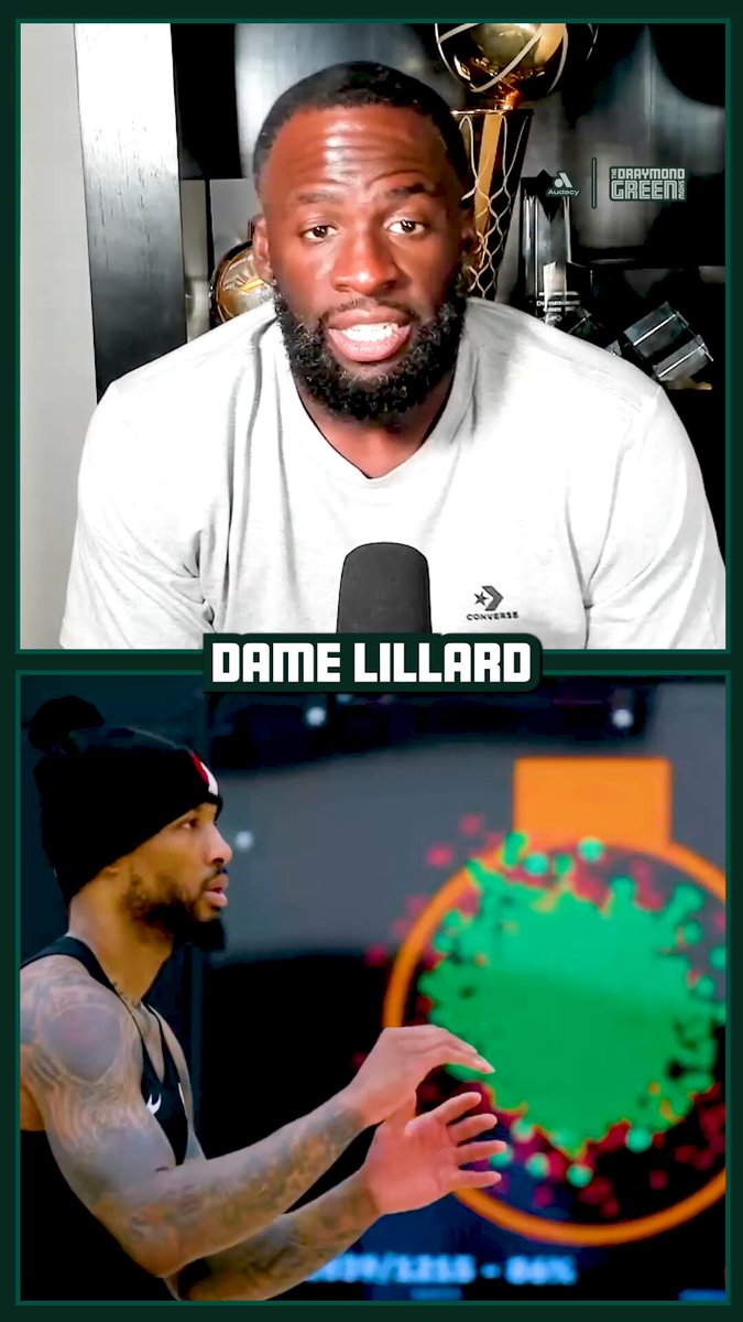 Draymond reacts to Damian Lillard going 1,100 for 1,168 from three in shooting practice "I can't say that I've ever seen anyone hit 1,100 out of 1,168, I'm also not about to sit there and watch Steph shoot 1,100 shots... He gonna have to get his legs under him for sure and coming back but when he do, I don't think the league is ready to see the type of shooting display that Dame bout to put on."