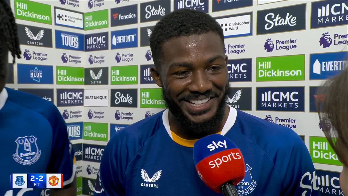 "It's amazing. Everybody wants to start off like that" 😃 Ainsley Maitland-Niles reacts after scoring an astonishing stoppage-time equaliser against Man Utd on his Everton debut.