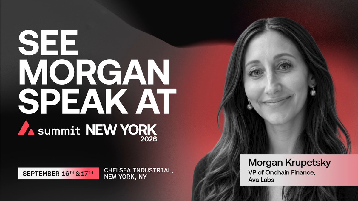 The wall between traditional finance and onchain finance is coming down. At Summit, Ava Labs VP of Onchain Finance Morgan Krupetsky will show why that’s great for business: more efficient operations, lower costs and better financial products. Tickets: