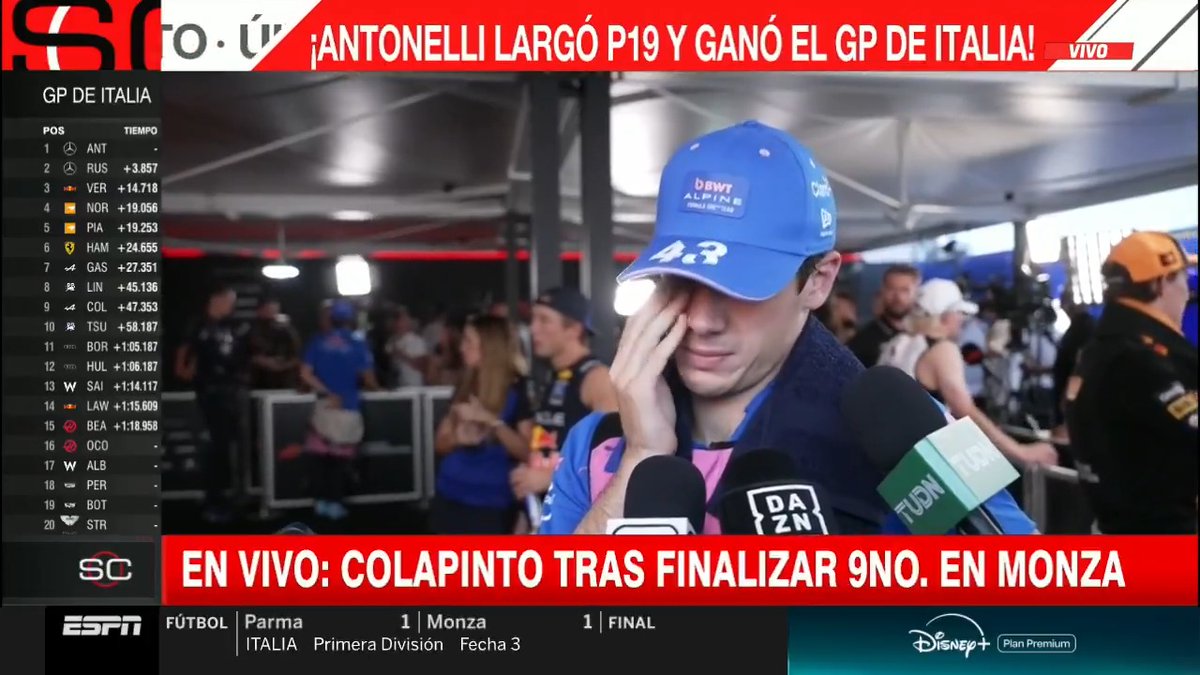 "DESAPROVECHÉ UNA OPORTUNIDAD MUY IMPORTANTE PARA EL EQUIPO Y PARA MI. APRENDER DE ESTO Y SEGUIR". La tristeza de Colapinto por el despiste que sufrió en Monza 🥺💔🇦🇷 ¡Arriba, Franco! 📺 #ItalianGP | Toda la temporada de #F1 por #DisneyPlus Plan Premium