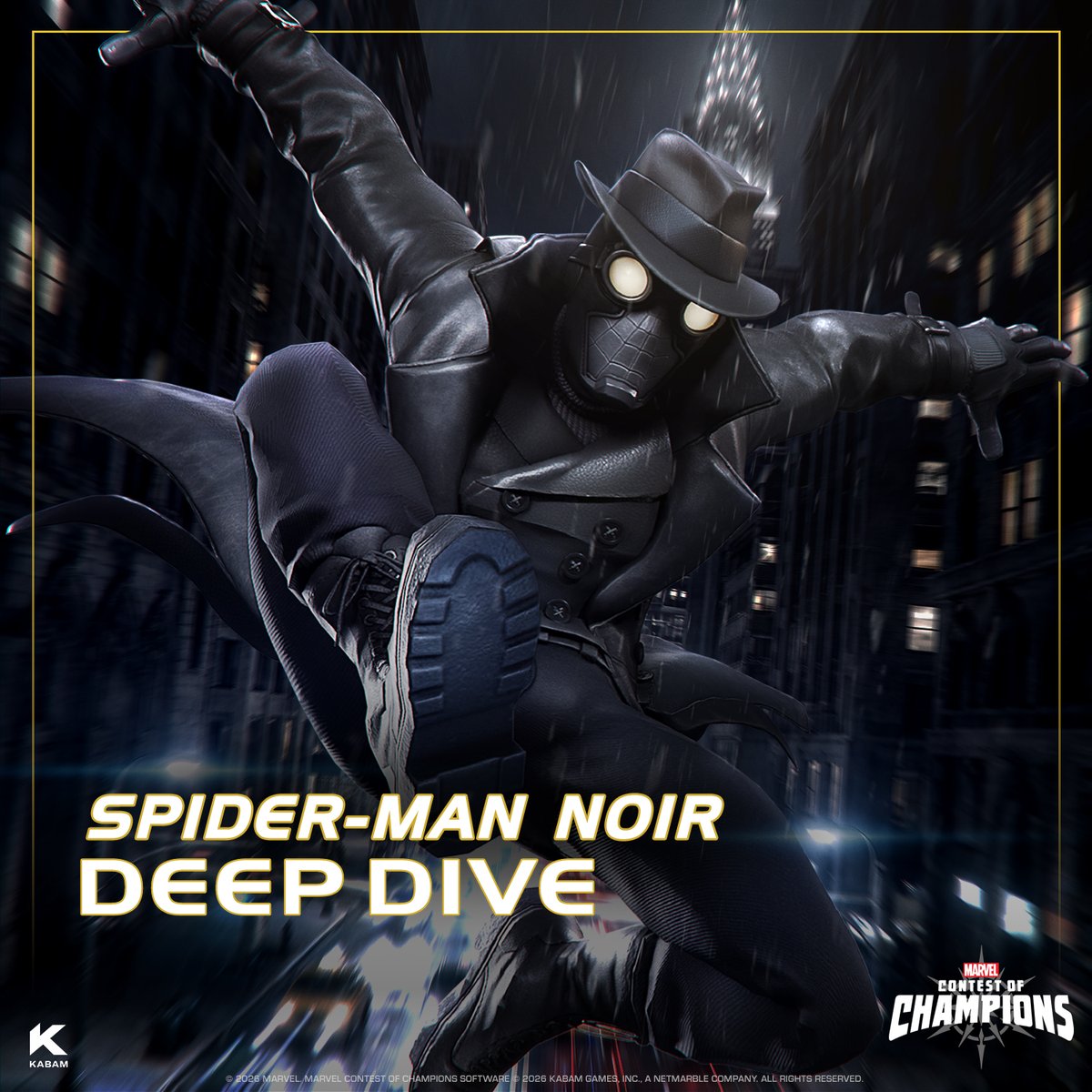 Hard-boiled, relentless, and completely out of mercy... Spider-Man Noir enters The Contest ready to crack any case that comes his way! 💼🔎