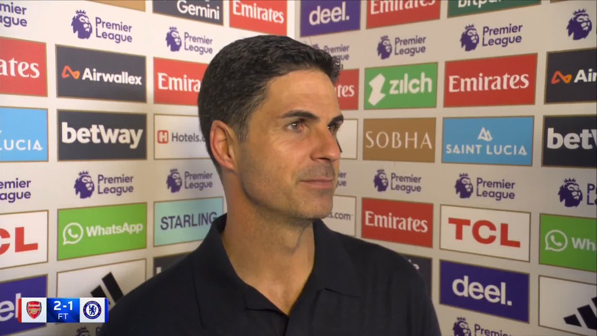 "It was an absolute joy to watch our team play and compete" Mikel Arteta is BUZZING after Arsenal beat Chelsea at the Emirates 😃