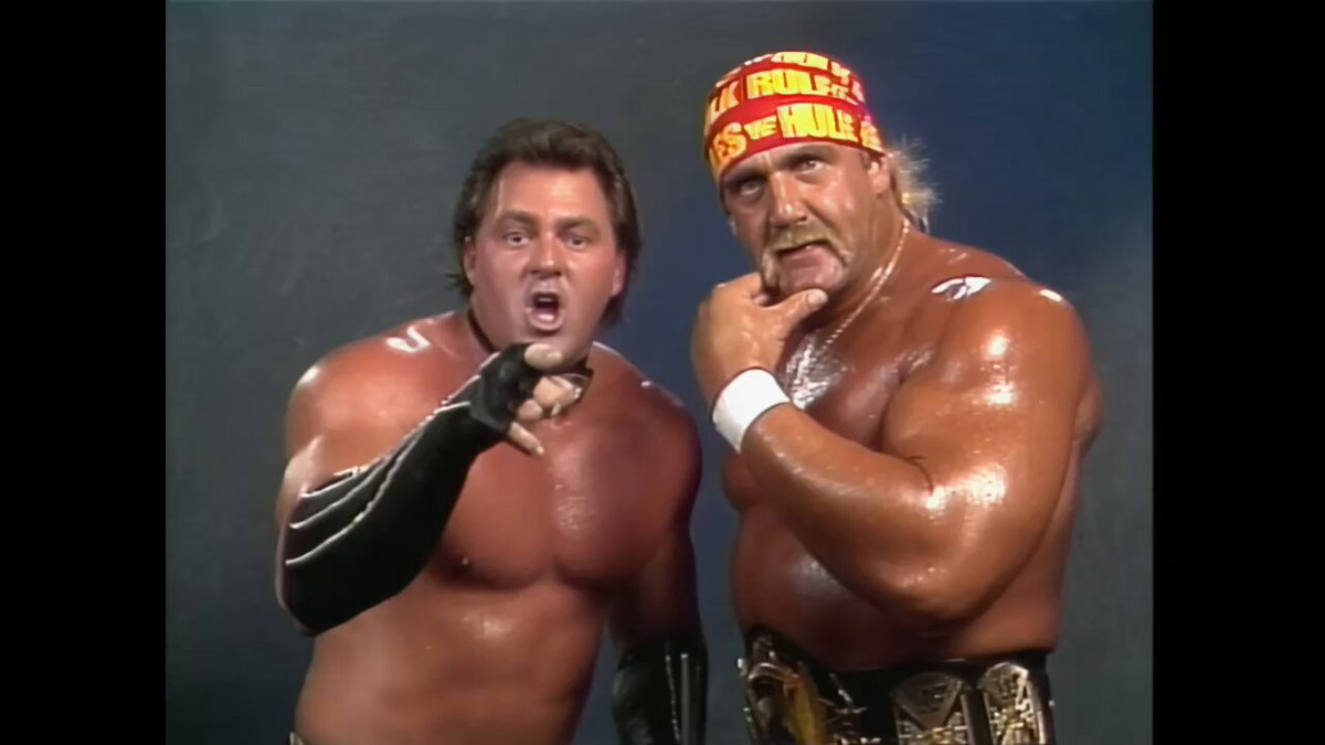 Hulk Hogan could cut a zany promo, but they always became much more zany whenever he tagged with Brother Bruti. Kids catching sweat in Dixie cups, drining their own "bodily fluids"? SummerSlam 89 coming soon. Promo aired 7/22/89