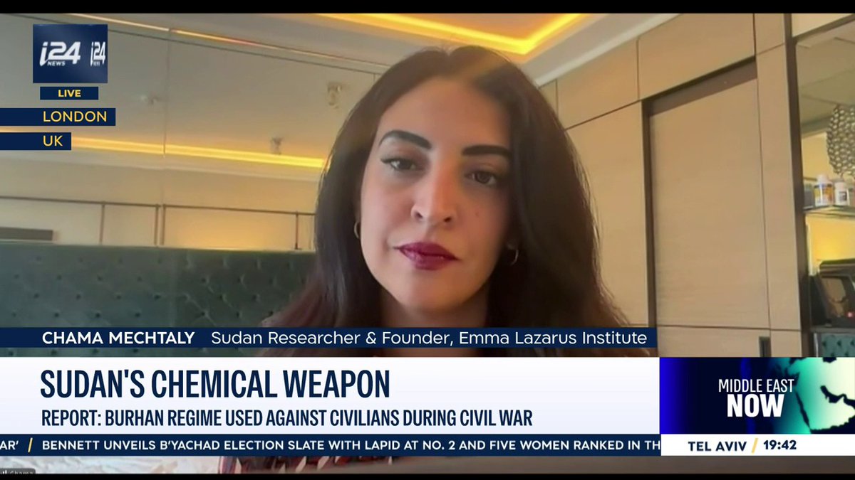'The vast majority of these victims are still trapped in Sudan. A chemical weapon was dropped on them, and no humanitarian aid has come to their rescue.' Chama Mechtaly (Chama Mechtaly (MillennialMoor)) joins Natasha Raquel Kirtchuk on #MiddleEastNow Catch the full story 👉