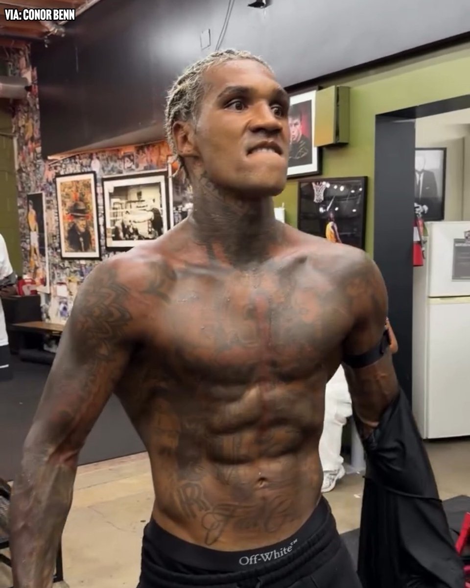 Conor Benn shows off his physique just under a week out from his WBC welterweight title challenge against Ryan Garcia 😤 #GarciaBenn l Sept 12th in Las Vegas 🥊
