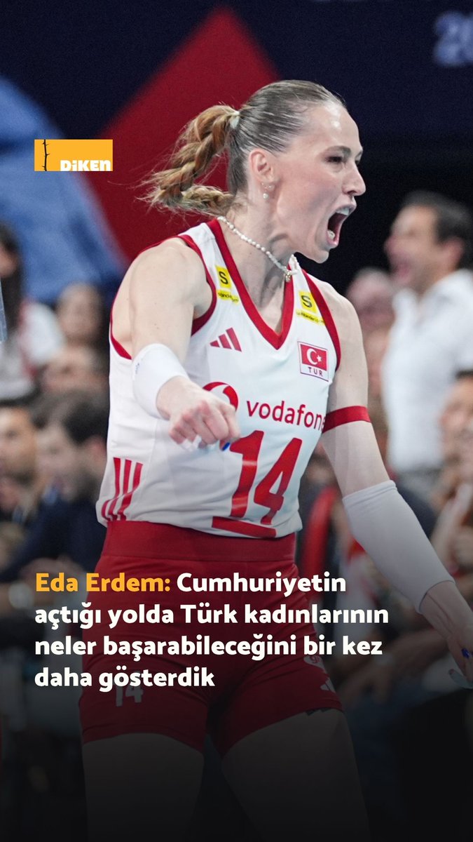 Bir kez daha Avrupa şampiyonu olan A Milli Kadın Voleybol Takımı’nın kaptanı Eda Erdem: "Biz bugün sadece bir şampiyonluk kazanmadık. Biz cumhuriyetin bize açtığı yolda Türk kadınlarının neler başarabileceğini bir kez daha gösterdik."
