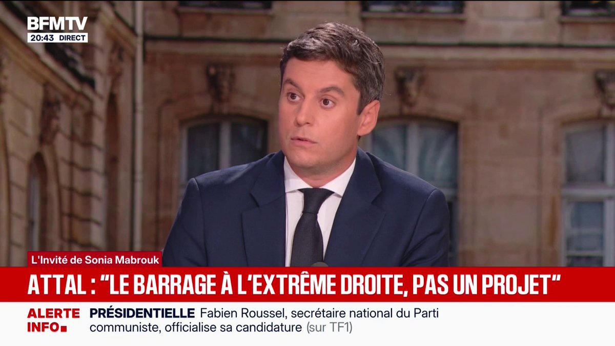Jordan Bardella aux côtés de Nigel Farage à Birmingham: "Jordan Bardella s'est fait rouler dans la farine", estime Gabriel Attal, candidat à l'élection présidentielle