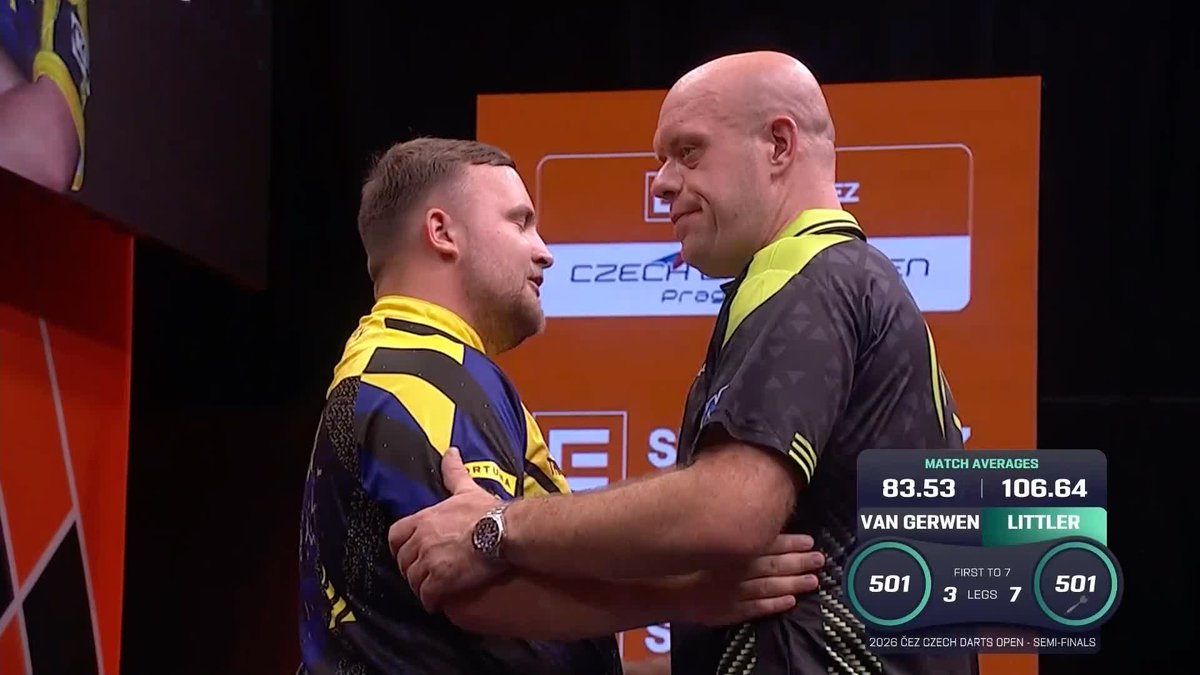 LITTLER BREEZES PAST MVG! ☢️ Just the 106.64 average from Luke Littler, who downs Michael van Gerwen 7-3 to reach the Czech Darts Open final! Littler will take on his old foe Luke Humphries in the final 👀 📺 #ET12