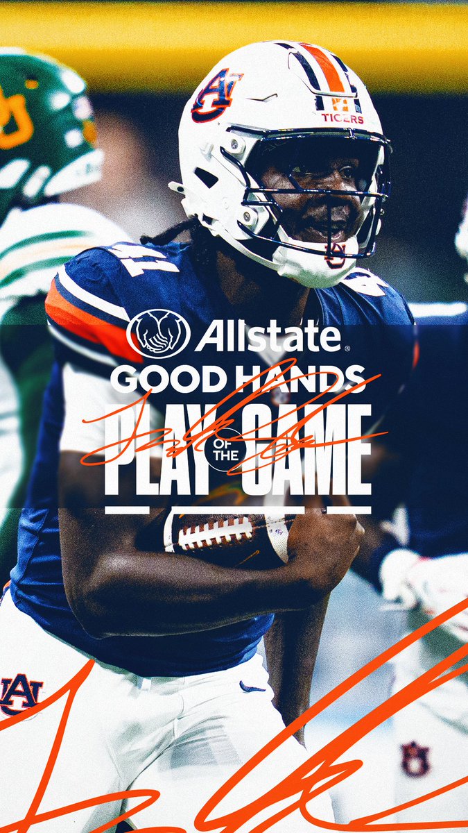 Jared’s first pick is your Allstate Good Hands Play of the Game! 👐 Jared Smith | #WarEagle