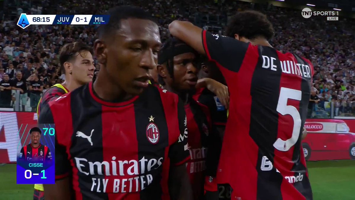 AC Milan are ahead in Turin - and it's the teenager Alphadjo Cisse who fires home expertly giving the Rossoneri the lead 🔴⚫️ 📺 Watch live on TNT Sports & HBO Max