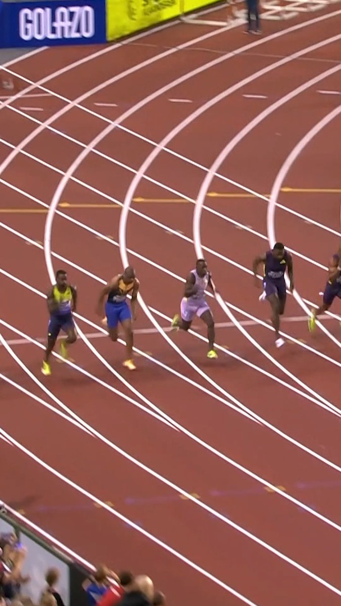 Gun to tape stuff There's no stopping Seville when he is on form. Your #DiamondLeague men's 100m champion everyone ๐ #BrusselsDL ๐ง๐ช #DiamondLeague
