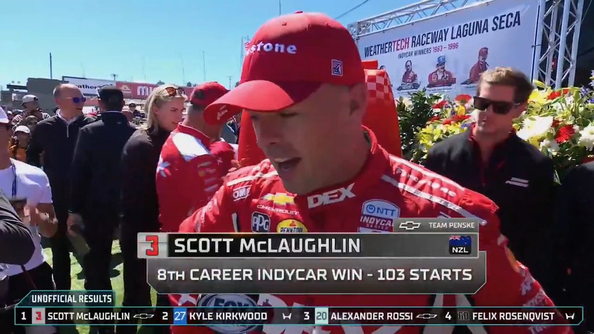 Winless streak SNAPPED. Scott McLaughlin is with Georgia Henneberry.
