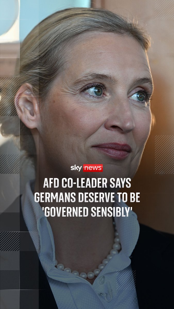 AfD co-leader Alice Weidel has told @AliBunkallSky that she believes Germans deserve to be 'governed sensibly'. It comes as exit polls project a win for AfD in Saxony-Anhalt - but perhaps not a majority to govern outright. Live updates: