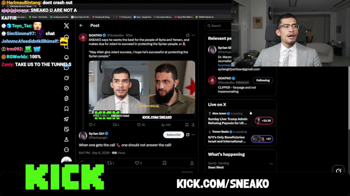 SNEAKO reacts to the Syrian Girl saying SNEAKO "got the call" after he made dua for Jolani to be successful 👀😳🇸🇾 "You hear the call to prayer and you ignore it, sister where is your hijab, you hear the call to prayer and you hang up, it goes to voicemail when it's time for salah... Astaghfirullah"