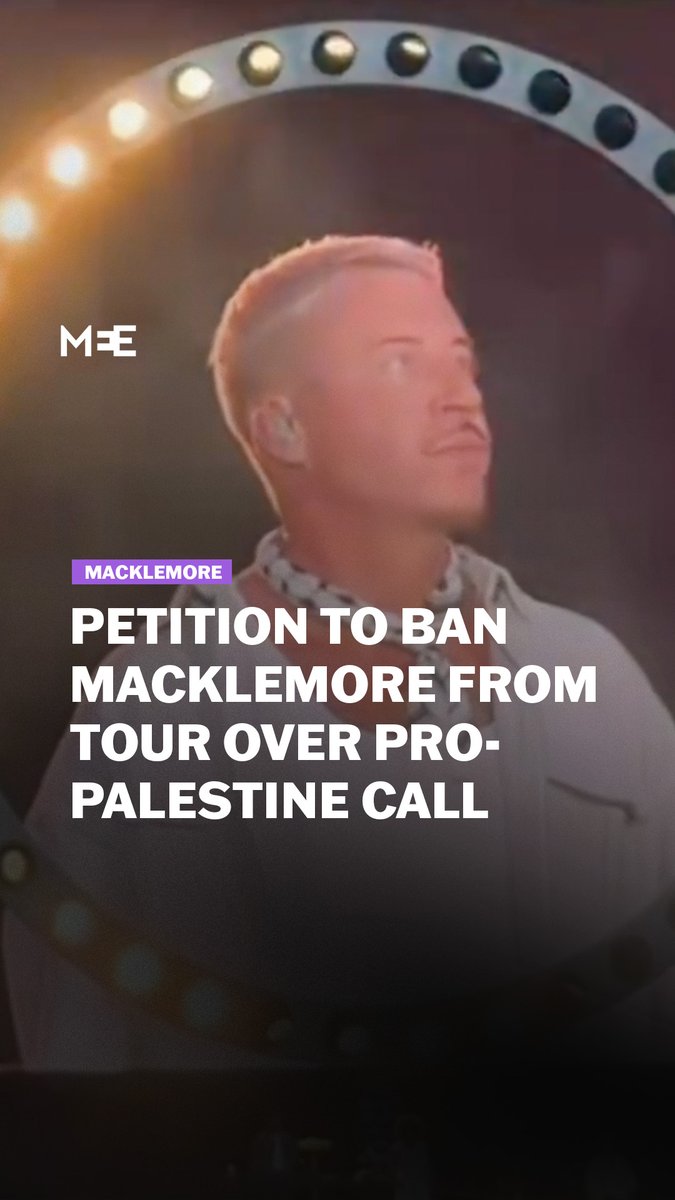 The Israeli-American Council has launched a petition urging Ed Sheeran and his management to drop Macklemore from the remaining dates of his tour, after the rapper used his opening set at New Jersey’s MetLife Stadium to call for a 'Free Palestine'.