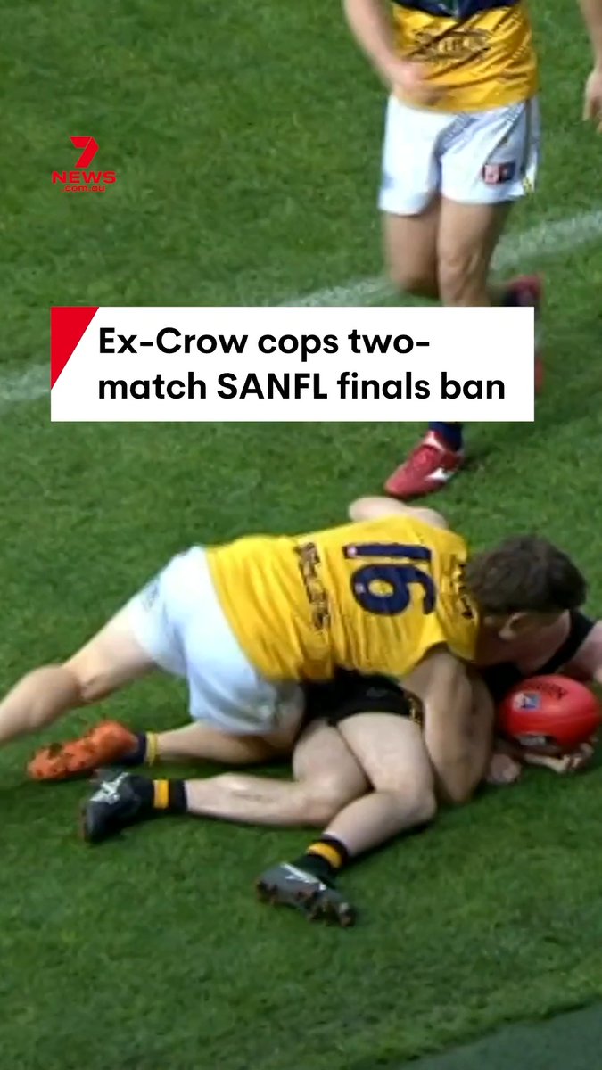 7NEWS understands Woodville-West Torrens will appeal a two-match ban handed down to forward James Rowe for this tackle on Tiger Patrick Parnell at Adelaide Oval. The rough conduct has been graded careless, high impact and high contact. If unsuccessful, he will miss this weekend's preliminary final against Sturt and potentially the grand final. All the SANFL finals action is LIVE and FREE on Channel 7 and 7plus.