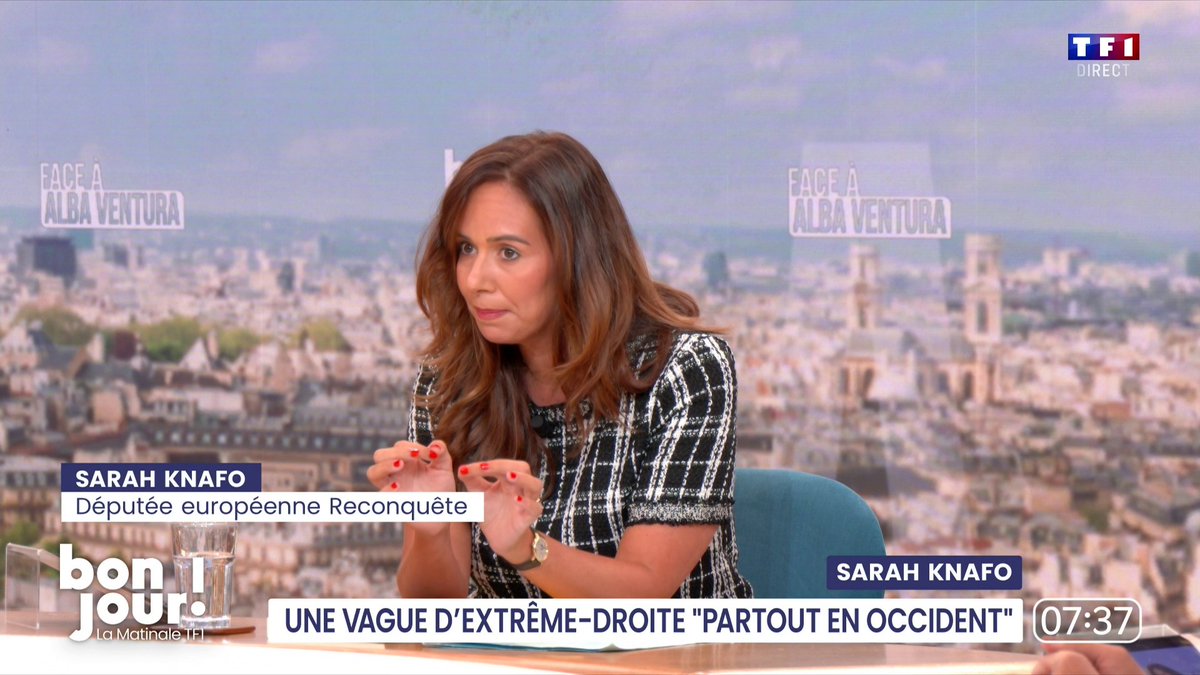 ➡️ Propos de Jordan Bardella sur l'AfD 🗣️ "Jordan Bardella dit ce qu’il veut, s’il ne veut pas reconnaitre la vague occidentale" Sarah Knafo #FaceÀAlbaVentura