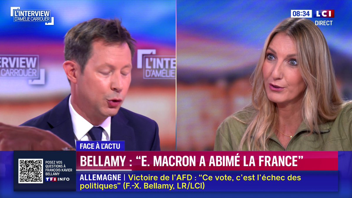 🔴 2027 : 🗣️ "Le danger le plus grand pour la France, pour la démocratie, pour notre République, il se trouve chez La France Insoumise aujourd'hui" : Fx Bellamy 📺 L'interview d'Amélie Carrouër | Matinale LCI