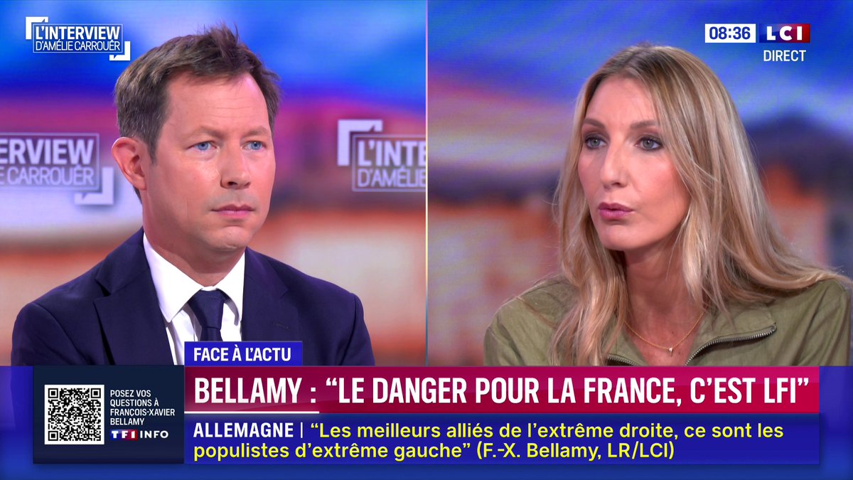 🔴 2027 : 🗣️ "Marine Le Pen montre qu'elle ne peut pas gagner, elle ne va pas gagner. Elle risque de faire gagner la personne qu'elle aura en face d'elle" : Fx Bellamy 📺 L'interview d'Amélie Carrouër | Matinale LCI