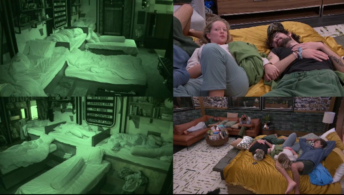 Drew says he's feeling a Challengers vibe in the bed 🤣#BB28 Melody jokes that Barrett &amp; Drew should kiss. Taylor &amp; Yash egging it on!