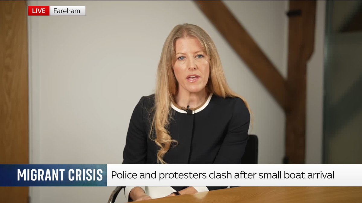 "I'm really, really concerned." Police and crime commissioner Donna Jones reflects on the past 24 hours after police and protesters faced off in Portsmouth after the arrival of 140 migrants near Portsmouth. 📺 Sky 501, Virgin 602, Freeview 233
