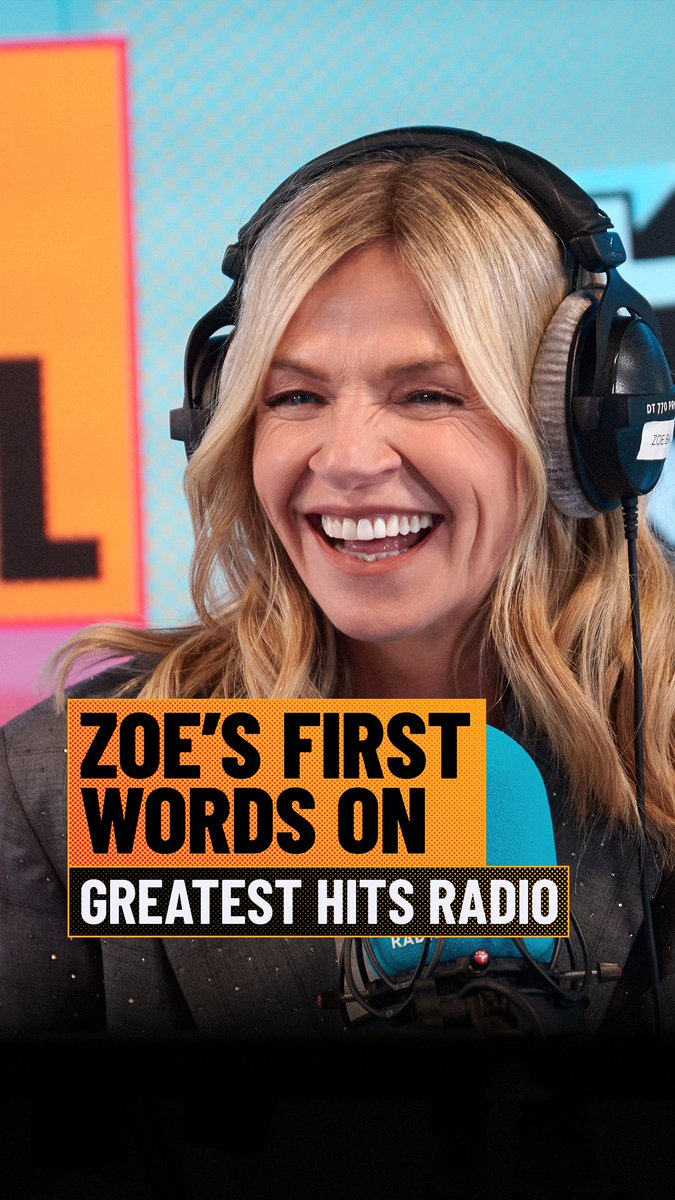 She's here! Did you guess what Zoe's first song would be 👀 Listen to Zoe Ball in the Afternoon, weekdays from 1pm. Only on Greatest Hits Radio ✨🎙️