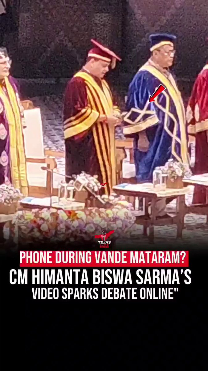 When Vande Mataram is being played, Assam CM Himanta Biswa Sarma is busy on his phone. The man who lectures everyone on patriotism and “nationalism” apparently can’t even spare a few moments to respect the national song. This is BJP’s brand of nationalism: lectures for others, hypocrisy for themselves.