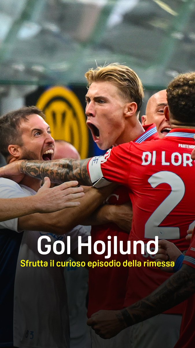 Super gol di Rasmus Hojlund 🚀⚽ Il più lesto a sfruttare il curioso episodio del pallone fermo sulla rimessa laterale ⚡🔎 #Hojlund #InterNapoli #DAZN