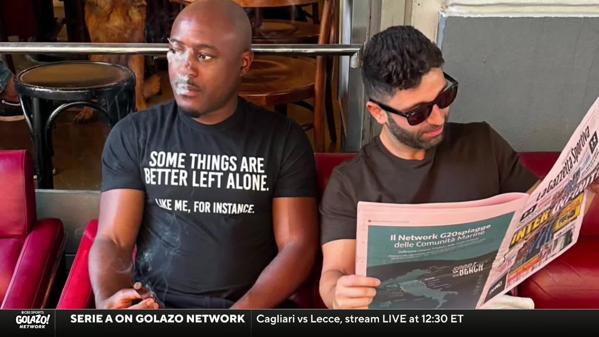 Gazetta and a cigar 😅 Marco Messina shares his and Nigel Reo-Coker's Italian morning routine ☕🇮🇹