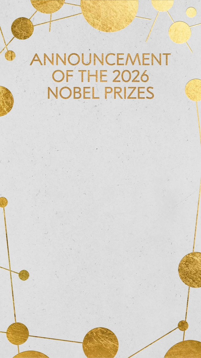 Who will be awarded the Nobel Prize this year? Stay tuned because in just one month we will start to reveal this year's laureates! Save the date so you can keep track of the 2026 Nobel Prize announcements. #NobelPrize