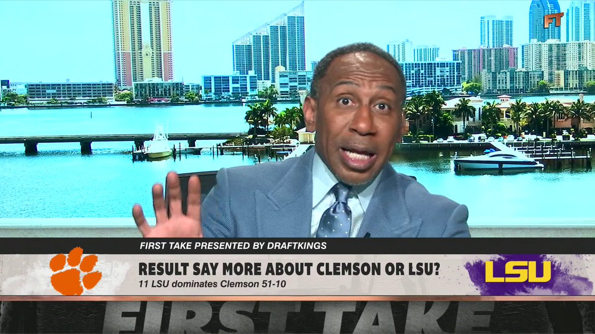 "They actually should be given the week off from class, just so they don't have to show their face to other students on campus." Stephen A Smith did NOT hold back on Clemson following their loss to LSU 😅
