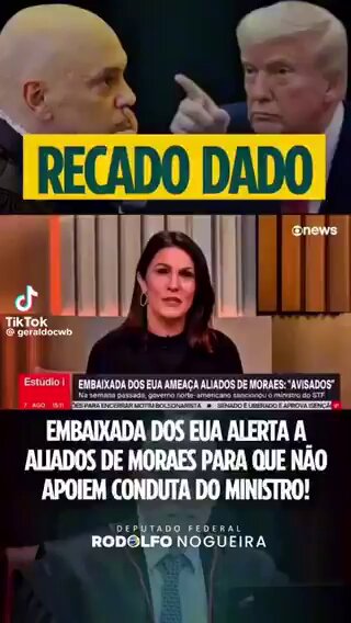 Trump manda recado para os aliados ou puxa-sacos do tirano do Brasil.