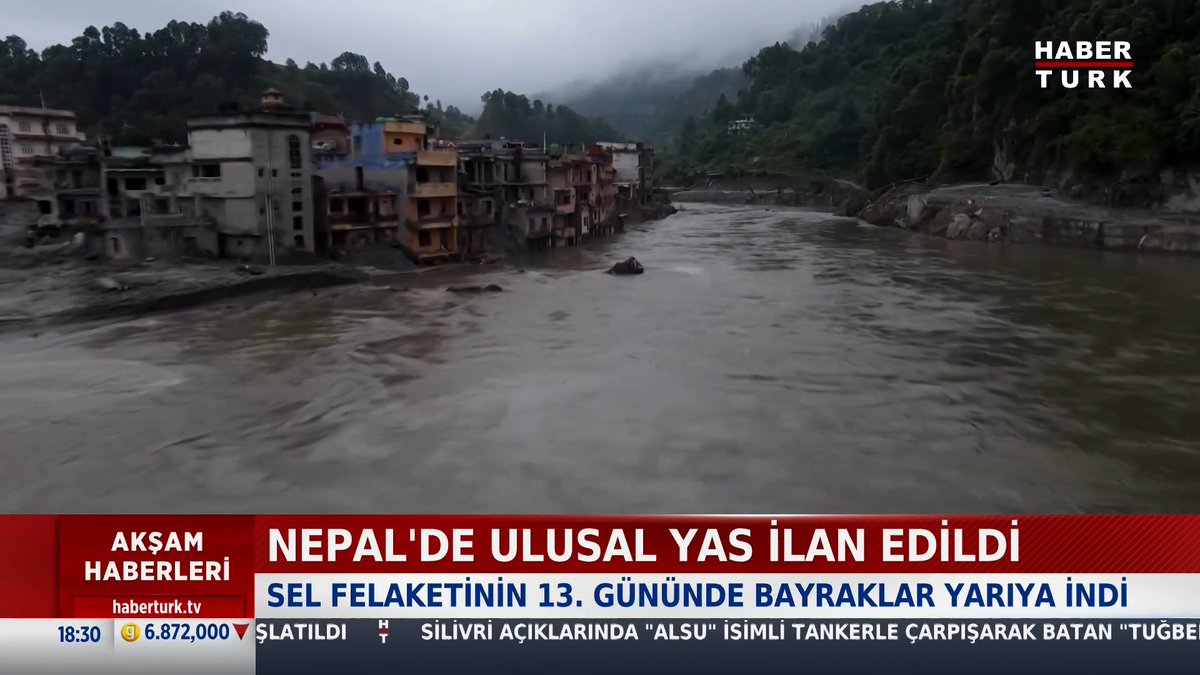 📌Nepal'de ulusal yas ilan edildi. Sel felaketinin 13. gününde bayraklar yarıya indi.