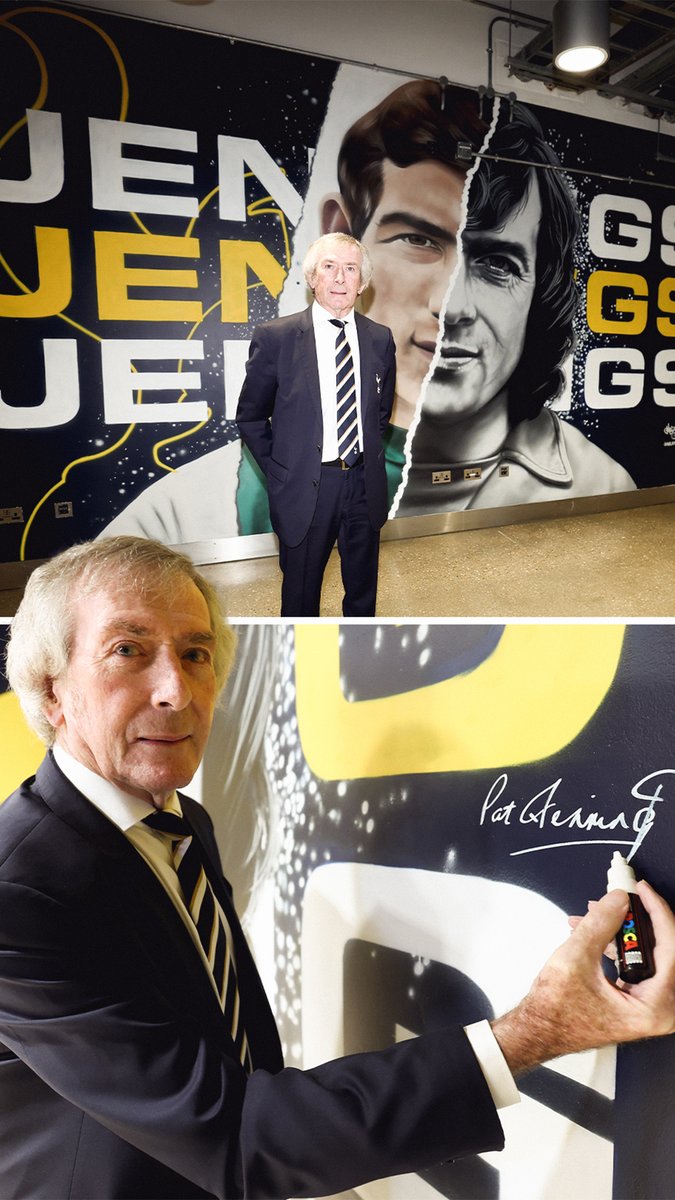 Big Pat unveiling his new mural inside Tottenham Hotspur Stadium! 🧤🤍 Alongside our fans, legendary goalkeeper Pat Jennings was introduced to our latest stadium artwork, created by MurWalls 🎨