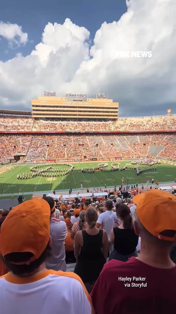 A Tennessee tradition turns into a moving tribute to Dolly Parton. The Pride of the Southland Band filled Neyland Stadium with "I Will Always Love You" and "9 to 5" during halftime, spelling out "Dolly" across the field as fans watched from the stands. The tribute comes less than two weeks after the country music icon and Tennessee native died following a brief battle with cancer.