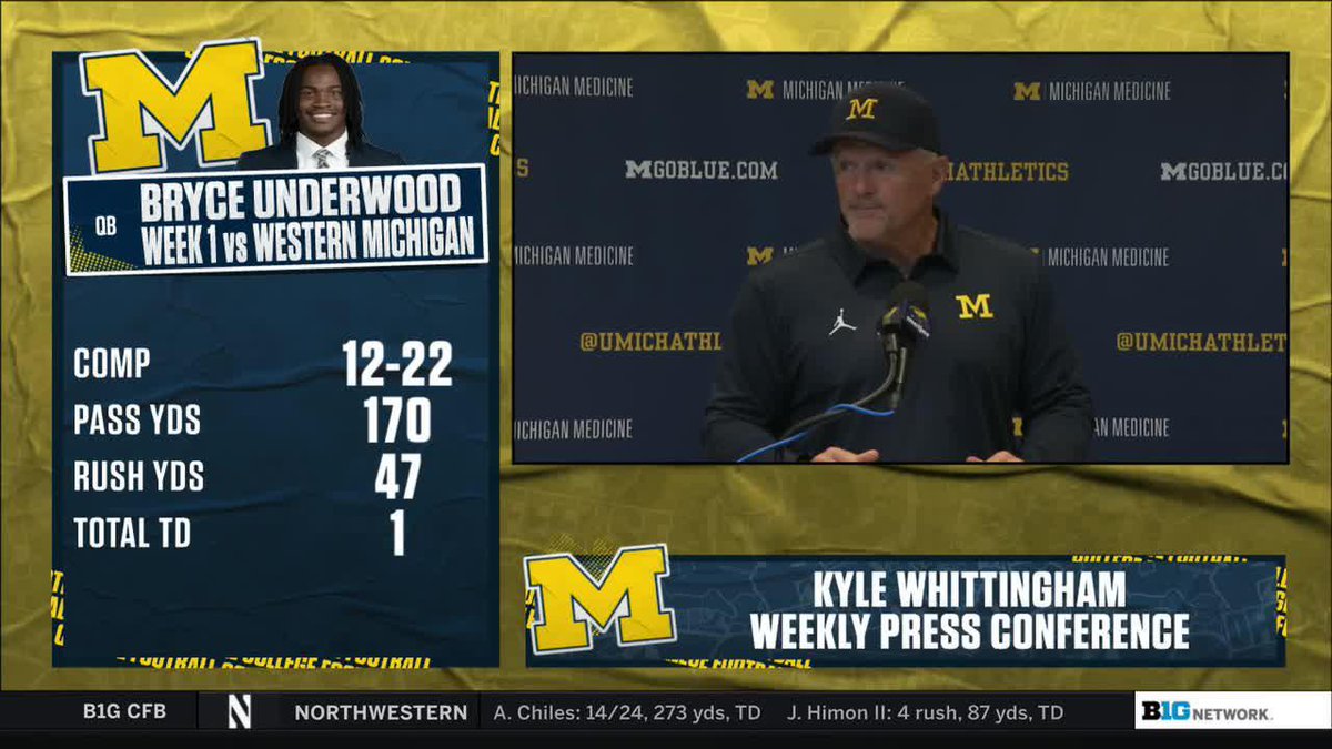 "There's nobody, as I've said many times, that wants to be great more so than Bryce. We just got to keep going down that road and hope for improvement." Kyle Whittingham shares his thoughts on Michigan QB Bryce Underwood 👇