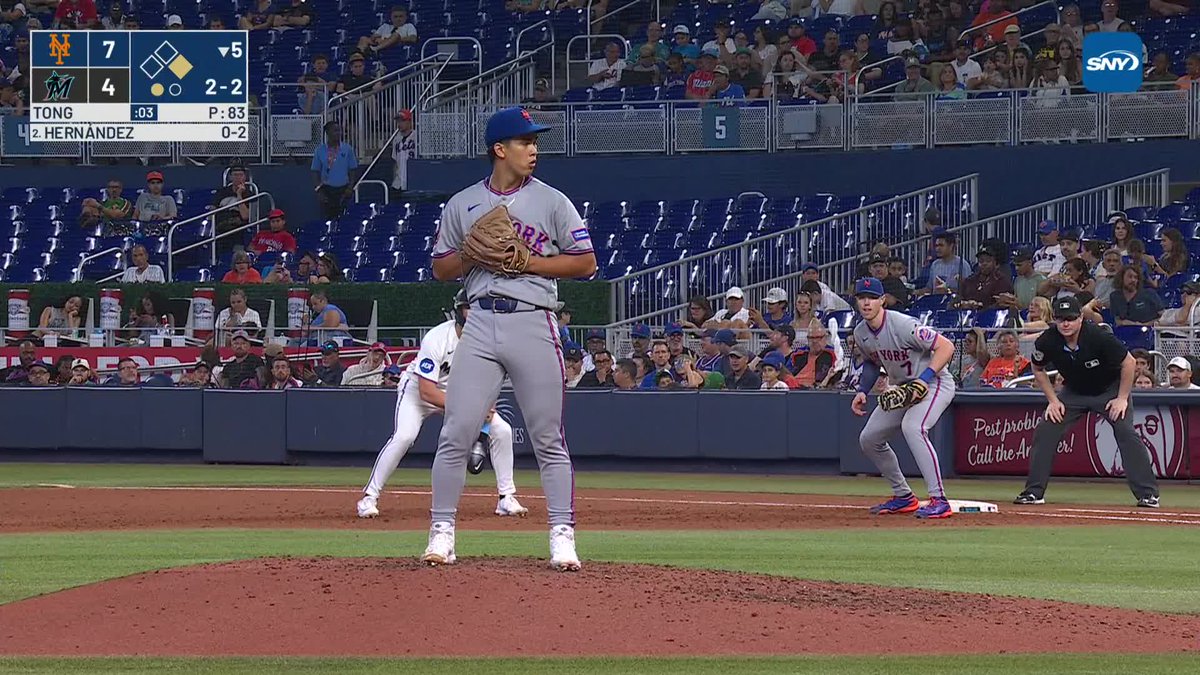 Jonah Tong gets his 7th strikeout of the afternoon and finishes 5 innings vs. the Marlins