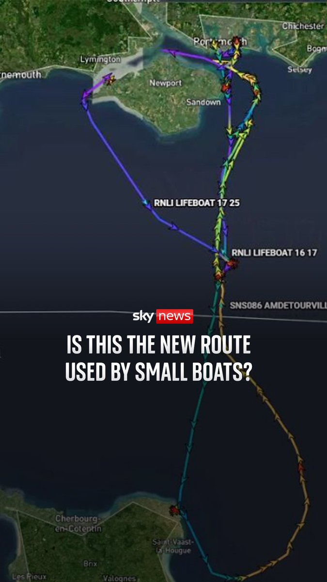 Is this the new route used by small boats? Sky's Data and Forensics team has tracked the unusual route used by the small boat which lead migrants towards the Portsmouth coast. The dinghy is thought to have made one of the longest journeys of any small boat carrying migrants
