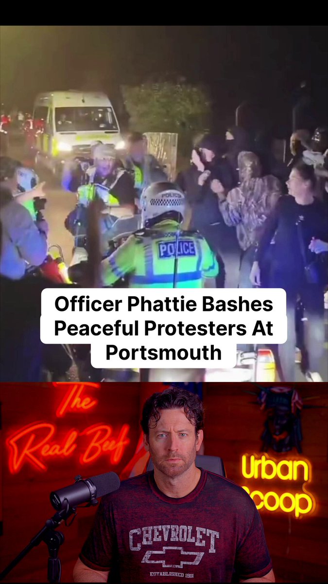 Officer Phattie Bashes Peaceful Protesters At Portsmouth. A shocking display of cowardice by a British officer during recent protests. Is this the current state of British law enforcement?
