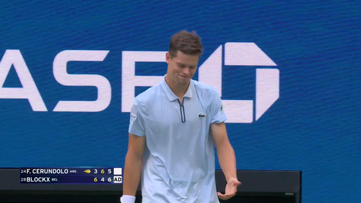 Alexander Blockx is one set away from the US Open quarterfinals! He leads Cerundolo 6-3, 4-6, 7-5.