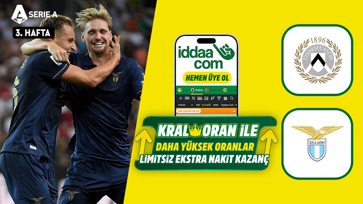 🇮🇹 #SERIEA'nın 3. haftasındaki Udinese-Lazio karşılaşmasının özeti! 🟡 iddaa &amp;