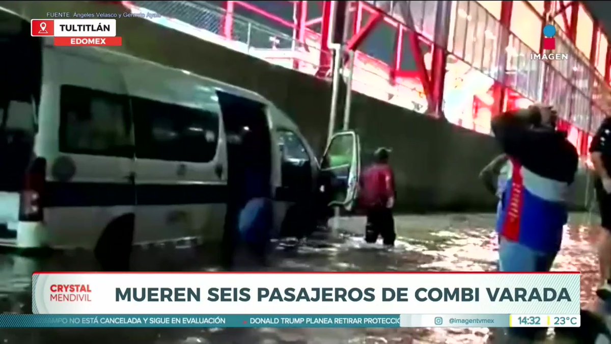 #Edomex Mueren seis pasajeros de combi tras intoxicarse con gas en combi que se quedó varada en #Tultitlán debido a las inundaciones provocadas por las lluvias. #NoticiasImagen #YoTeVeo #ImagenNoticias con Crystal Mendivil Imagen Televisión