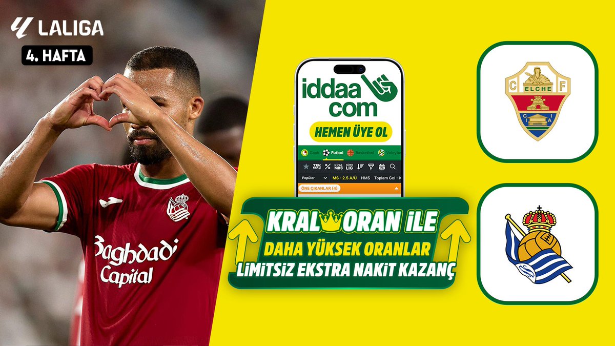 🇪🇸 #LALIGA'nın 4. haftasındaki Elche-Real Sociedad karşılaşmasının özeti! 🟡 iddaa &amp;