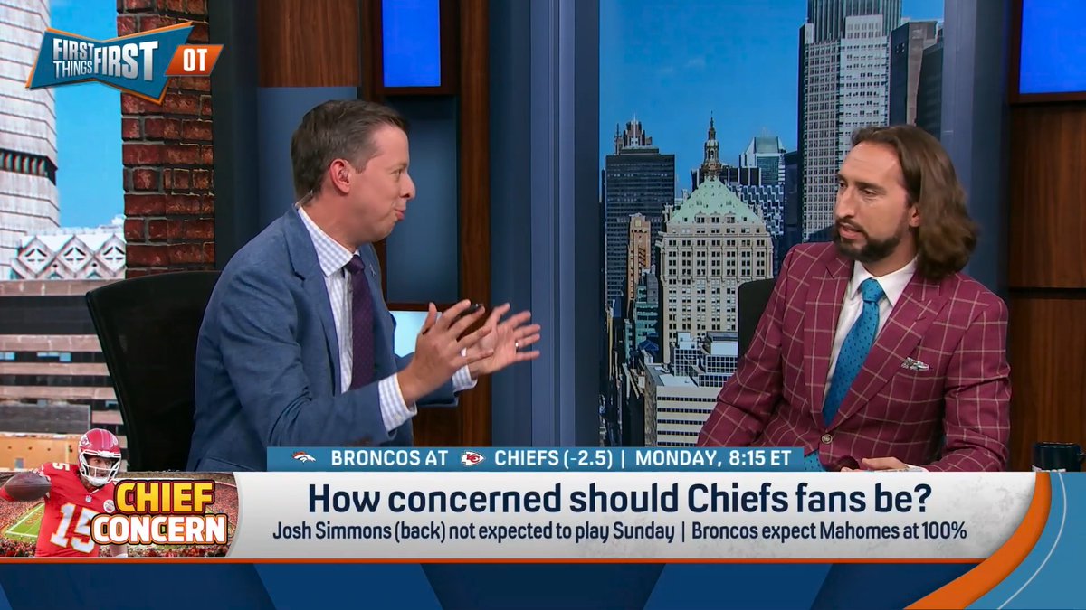.Danny Parkins: “I just think it’s interesting that if the 2nd- or 3rd-most important player misses the game…. Josh Simmons is the 19th-highest-paid player on the Chiefs.” nick wright: “He’s on a rookie contract, bro.” Danny: “So is Joe Alt, bro.”