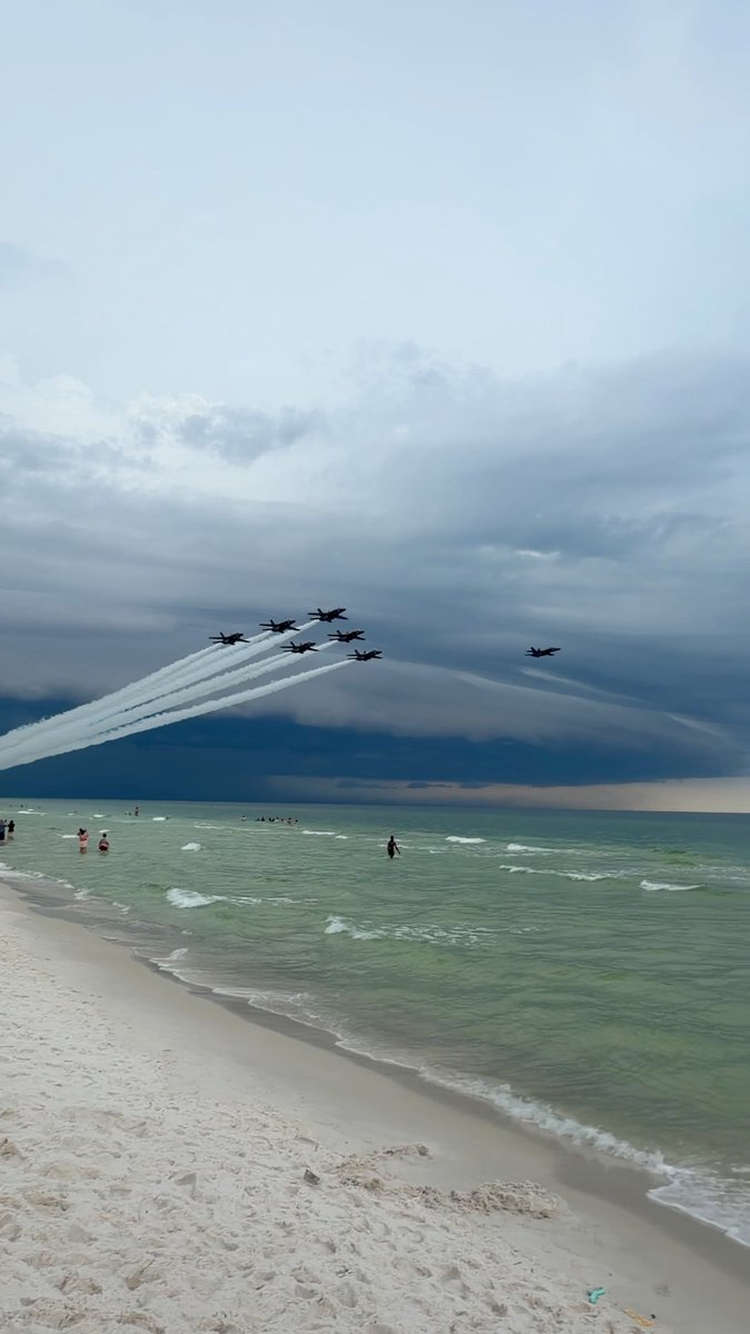 Welcome home from Cleveland, Blue Angels! They just barely beat the storm! What an awesome beach buzz tonight!
