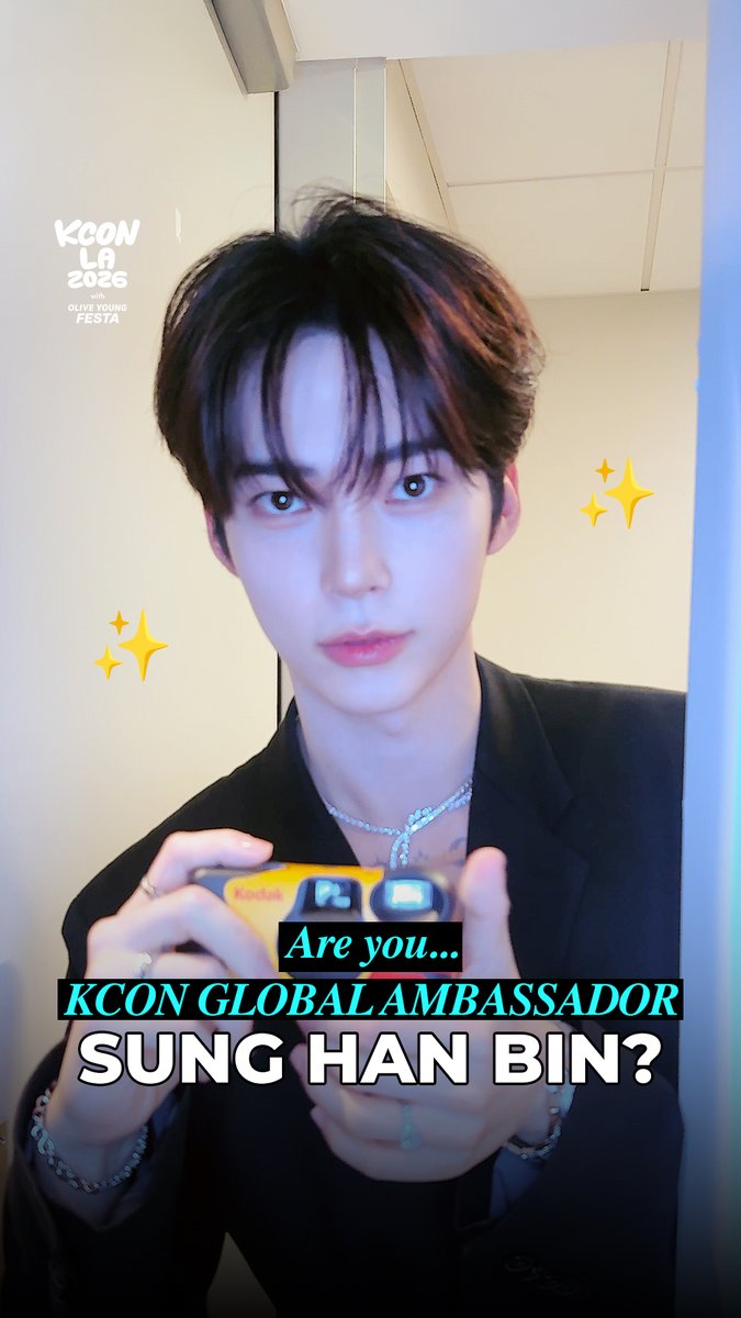 [#KCONLA2026] Are you KCON GLOBAL AMBASSADOR #SUNGHANBIN? 👀📸 Congrats on looking THIS good, SUNG HAN BIN! 👏✨ 📌Pre-register now for KCON LA 2027 and be the first to get the latest KCON news and updates! 🔗 - KCON LA 2026 AUG 14-16 Arena, LA Convention Center Let’s #KCON